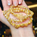 Vòng Thạch Anh Tóc Vàng 6,5mm Mix Hồ Ly Charm Vàng 18k