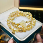 Vòng Thạch Anh Tóc Vàng 6,5mm Mix Hồ Ly Charm Vàng 18k
