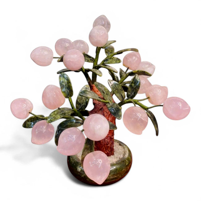 Cây Đào Thạch Anh Hồng 18 Quả Cao 28cm