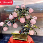 Cây Đào Thạch Anh Hồng 18 Quả Cao 43cm