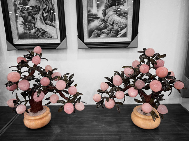Cây Đào Thạch Anh Hồng 18 Quả Cao 50cm