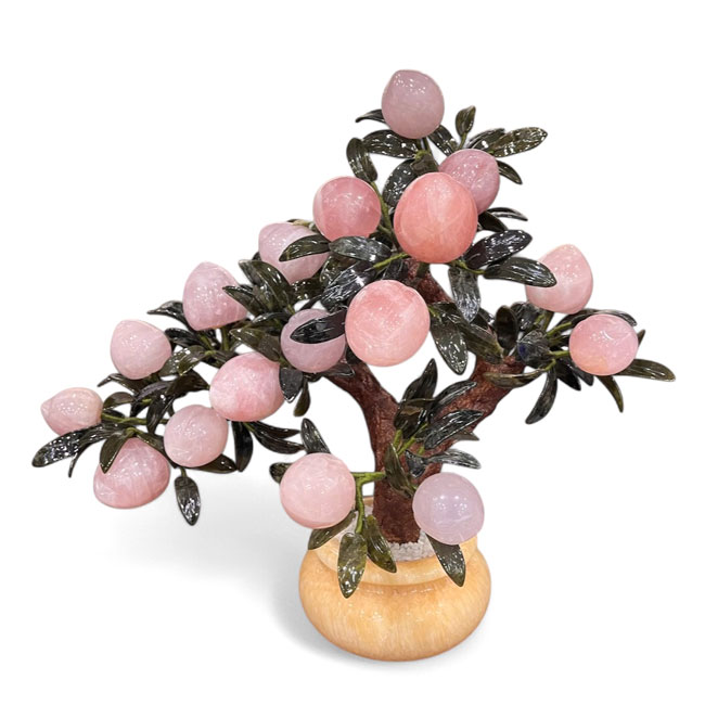 Cây Đào Thạch Anh Hồng 18 Quả Cao 50cm