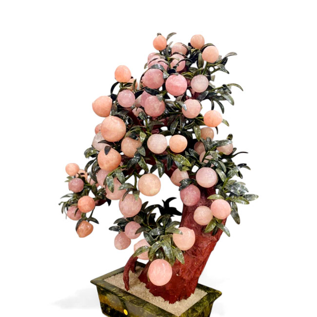 Cây Đào Thạch Anh Hồng 68 Quả Cao 120cm