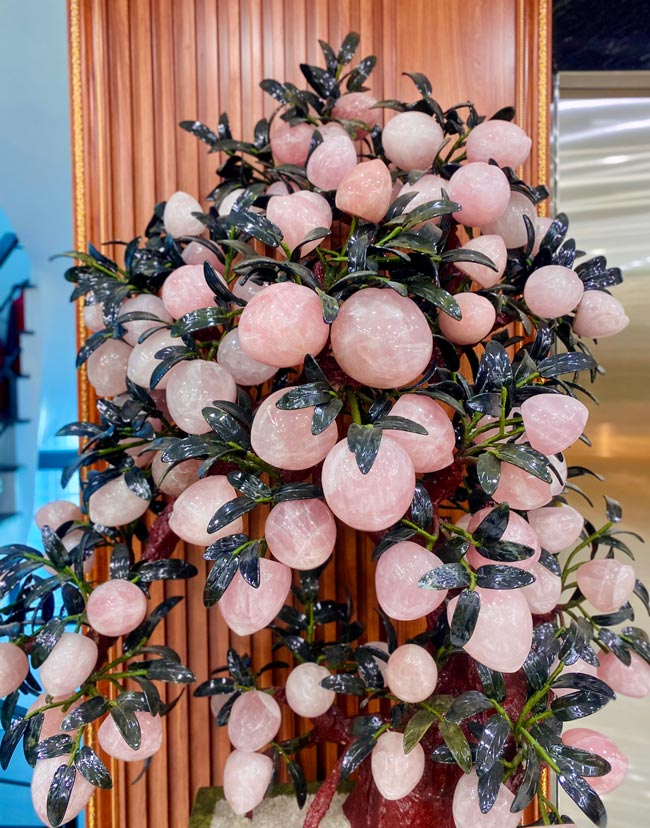 Cây Đào Thạch Anh Hồng 88 Quả Cao 128cm