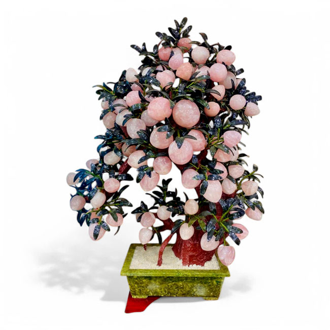 Cây Đào Thạch Anh Hồng 88 Quả Cao 128cm