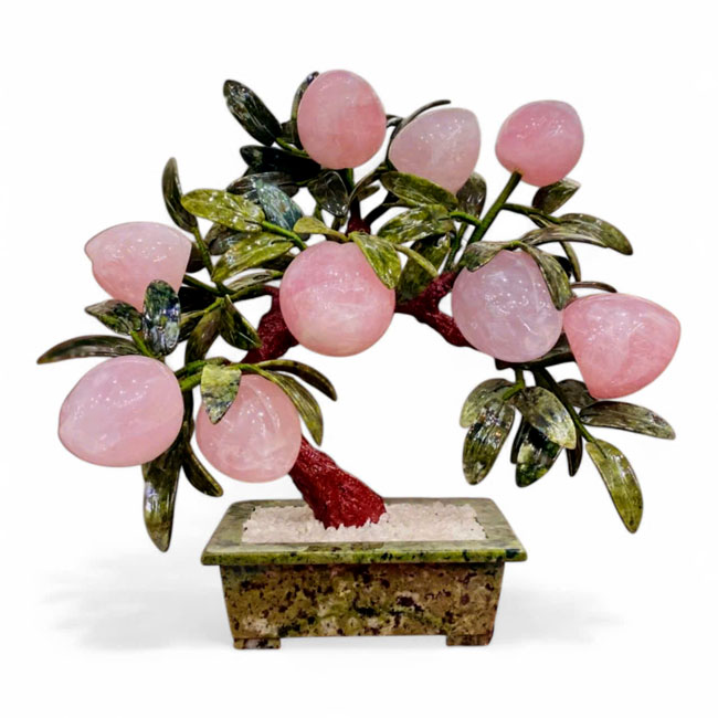 Cây Đào Thạch Anh Hồng 9 Quả Cao 40cm