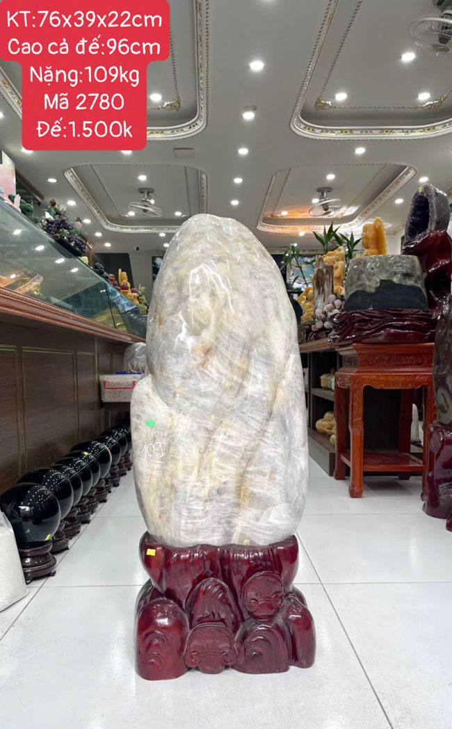 Đá Cảnh Thạch Anh Trắng Dừa 109kg
