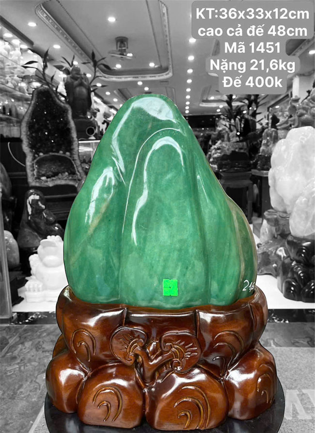Đá Cảnh Thạch Anh Xanh Dáng Núi 21,6kg