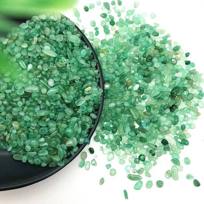 Vụn Đá Thạch Anh Xanh Mài Bóng 1-2mm