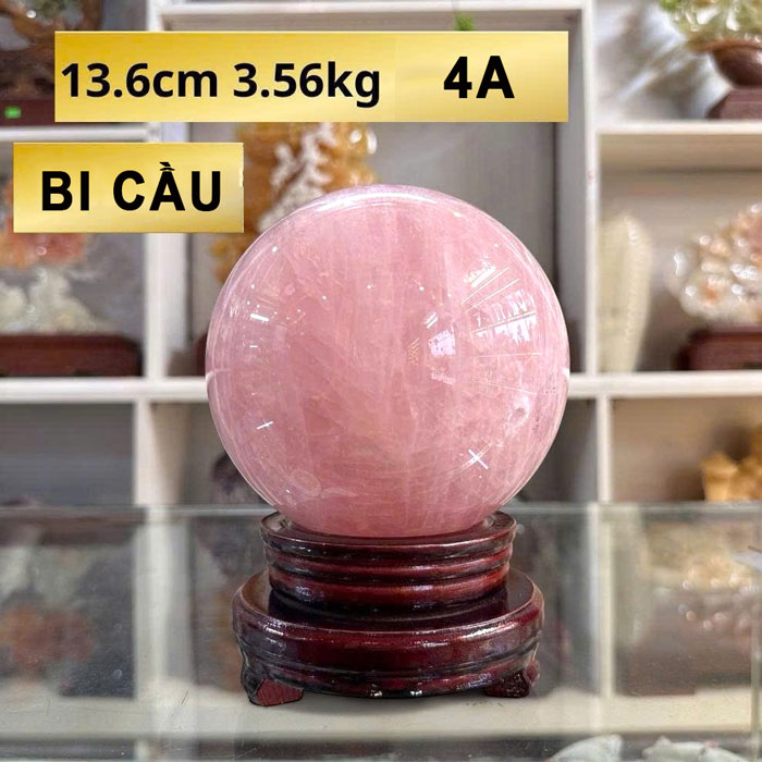Quả Cầu Phong Thủy Thạch Anh Hồng 3,56kg