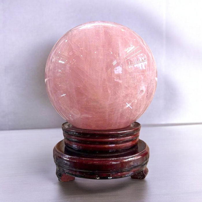 Quả Cầu Phong Thủy Thạch Anh Hồng 3,56kg
