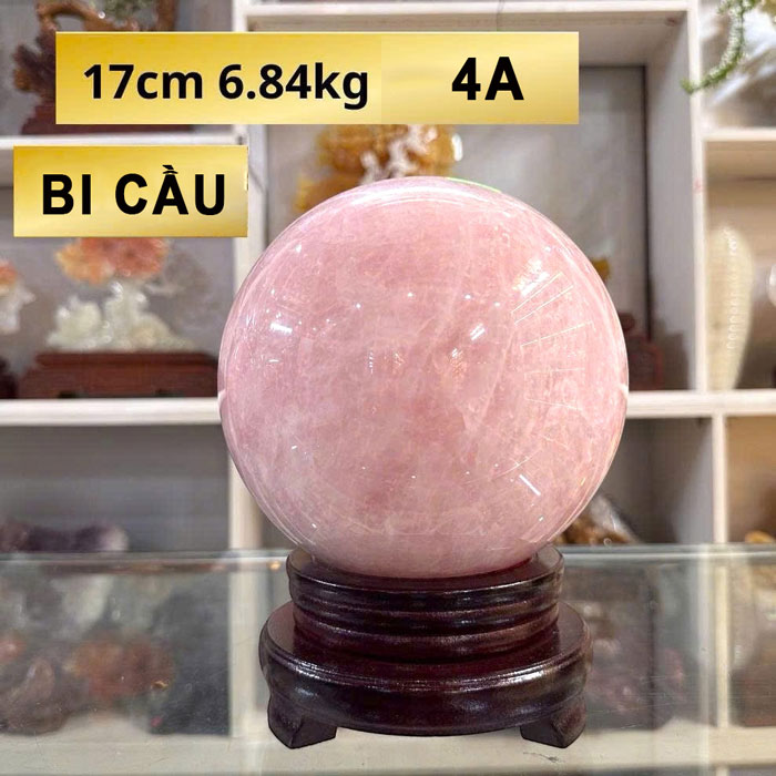 Quả Cầu Phong Thủy Thạch Anh Hồng 6,84kg